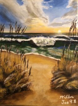 "Waves and Sea Oats" -- He alone stretches out the heavens and treads on the waves of the sea. Job 9:8 "Waves and Sea Oats"