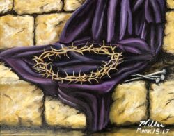 "Crown of Thorns" -- They put a purple robe on him, then twisted together a crown of thorns and set it on him. Mark 15:17 "Crown of Thorns"