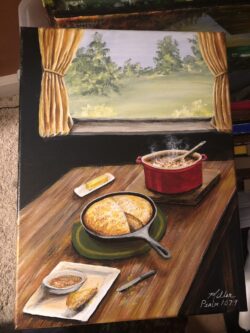 "Comfort Food" -- He satisfies the thirsty and fills the hungry with good things. Psalm 107:9 "Comfort Food"