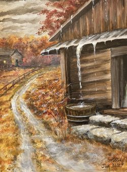 "Rain in a Barrel" - “He draws up the drops of water.” Job 36:27 "Rain in a Barrel"